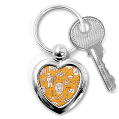 Vector Honey Element Doodle Seamless Pattern With Beehive Beeke Key Chain (heart) by BangZart