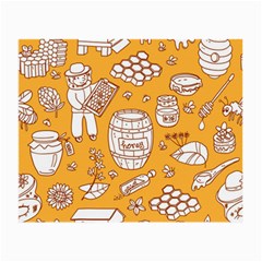 Vector Honey Element Doodle Seamless Pattern With Beehive Beeke Small Glasses Cloth by BangZart