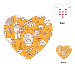 Vector Honey Element Doodle Seamless Pattern With Beehive Beeke Playing Cards Single Design (heart) by BangZart