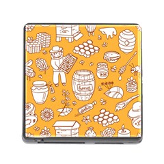 Vector Honey Element Doodle Seamless Pattern With Beehive Beeke Memory Card Reader (square 5 Slot) by BangZart