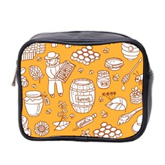 Vector Honey Element Doodle Seamless Pattern With Beehive Beeke Mini Toiletries Bag (two Sides) by BangZart