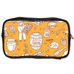 Vector Honey Element Doodle Seamless Pattern With Beehive Beeke Toiletries Bag (one Side) by BangZart