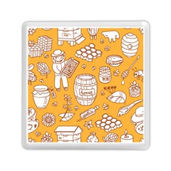 Vector Honey Element Doodle Seamless Pattern With Beehive Beeke Memory Card Reader (square) by BangZart