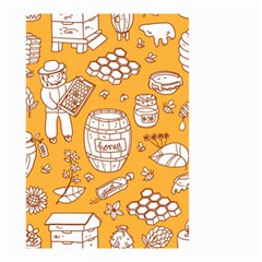 Vector Honey Element Doodle Seamless Pattern With Beehive Beeke Small Garden Flag (two Sides)