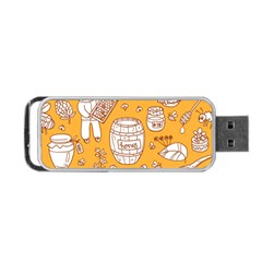 Vector Honey Element Doodle Seamless Pattern With Beehive Beeke Portable Usb Flash (one Side) by BangZart