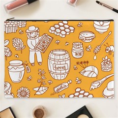 Vector Honey Element Doodle Seamless Pattern With Beehive Beeke Cosmetic Bag (xxxl) by BangZart