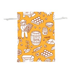 Vector Honey Element Doodle Seamless Pattern With Beehive Beeke Lightweight Drawstring Pouch (l) by BangZart