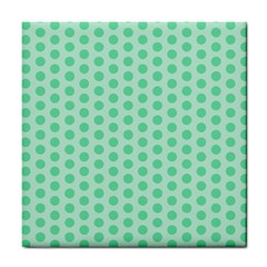 Polka Dots Mint Green, Pastel Colors, Retro, Vintage Pattern Tile Coaster by Casemiro