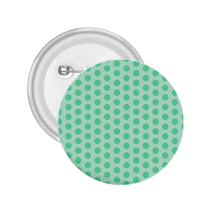 Polka Dots Mint green, pastel colors, retro, vintage pattern 2.25  Buttons