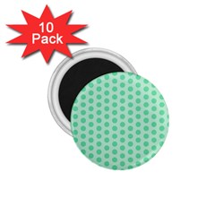 Polka Dots Mint Green, Pastel Colors, Retro, Vintage Pattern 1 75  Magnets (10 Pack)  by Casemiro