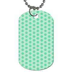 Polka Dots Mint Green, Pastel Colors, Retro, Vintage Pattern Dog Tag (two Sides) by Casemiro