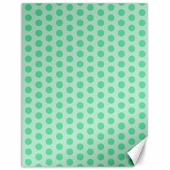 Polka Dots Mint Green, Pastel Colors, Retro, Vintage Pattern Canvas 12  X 16  by Casemiro