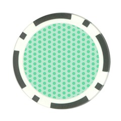 Polka Dots Mint Green, Pastel Colors, Retro, Vintage Pattern Poker Chip Card Guard by Casemiro