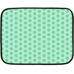 Polka Dots Mint Green, Pastel Colors, Retro, Vintage Pattern Double Sided Fleece Blanket (mini)  by Casemiro