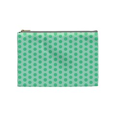 Polka Dots Mint Green, Pastel Colors, Retro, Vintage Pattern Cosmetic Bag (medium) by Casemiro