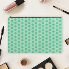 Polka Dots Mint Green, Pastel Colors, Retro, Vintage Pattern Cosmetic Bag (large) by Casemiro