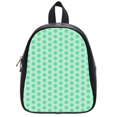 Polka Dots Mint Green, Pastel Colors, Retro, Vintage Pattern School Bag (small) by Casemiro