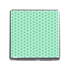 Polka Dots Mint Green, Pastel Colors, Retro, Vintage Pattern Memory Card Reader (square 5 Slot) by Casemiro