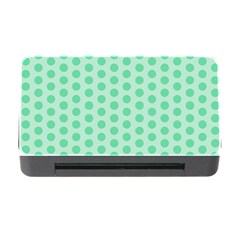 Polka Dots Mint Green, Pastel Colors, Retro, Vintage Pattern Memory Card Reader With Cf by Casemiro