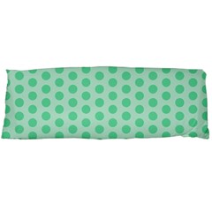 Polka Dots Mint Green, Pastel Colors, Retro, Vintage Pattern Body Pillow Case (dakimakura) by Casemiro