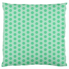 Polka Dots Mint Green, Pastel Colors, Retro, Vintage Pattern Large Cushion Case (one Side) by Casemiro