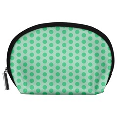 Polka Dots Mint Green, Pastel Colors, Retro, Vintage Pattern Accessory Pouch (large) by Casemiro