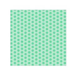 Polka Dots Mint Green, Pastel Colors, Retro, Vintage Pattern Small Satin Scarf (square) by Casemiro