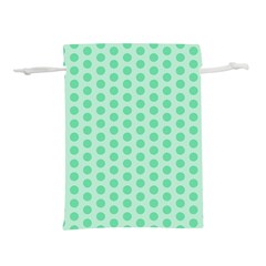 Polka Dots Mint Green, Pastel Colors, Retro, Vintage Pattern Lightweight Drawstring Pouch (m) by Casemiro