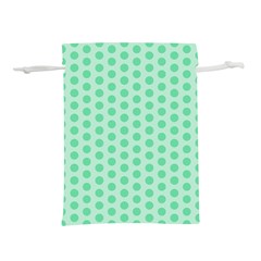 Polka Dots Mint Green, Pastel Colors, Retro, Vintage Pattern Lightweight Drawstring Pouch (l) by Casemiro