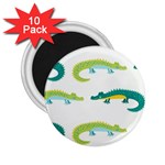 Cute cartoon alligator kids seamless pattern with green nahd drawn crocodiles 2.25  Magnets (10 pack)  Front