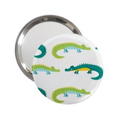 Cute cartoon alligator kids seamless pattern with green nahd drawn crocodiles 2.25  Handbag Mirrors