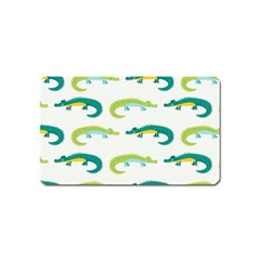 Cute Cartoon Alligator Kids Seamless Pattern With Green Nahd Drawn Crocodiles Magnet (name Card) by BangZart