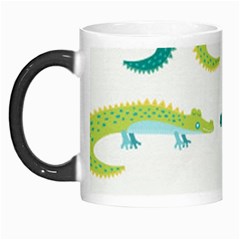 Cute cartoon alligator kids seamless pattern with green nahd drawn crocodiles Morph Mugs