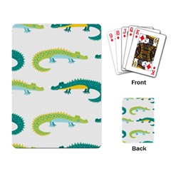 Cute cartoon alligator kids seamless pattern with green nahd drawn crocodiles Playing Cards Single Design (Rectangle)