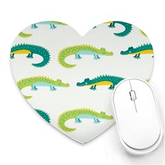 Cute Cartoon Alligator Kids Seamless Pattern With Green Nahd Drawn Crocodiles Heart Mousepads by BangZart