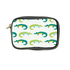 Cute cartoon alligator kids seamless pattern with green nahd drawn crocodiles Coin Purse