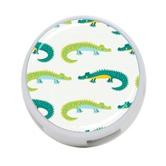 Cute cartoon alligator kids seamless pattern with green nahd drawn crocodiles 4-Port USB Hub (Two Sides)