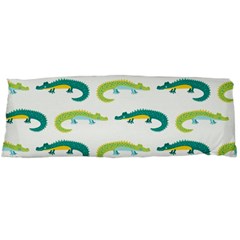 Cute Cartoon Alligator Kids Seamless Pattern With Green Nahd Drawn Crocodiles Body Pillow Case (dakimakura) by BangZart