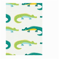 Cute cartoon alligator kids seamless pattern with green nahd drawn crocodiles Large Garden Flag (Two Sides)