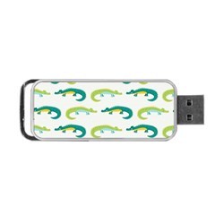 Cute cartoon alligator kids seamless pattern with green nahd drawn crocodiles Portable USB Flash (Two Sides)