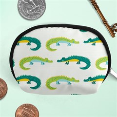 Cute cartoon alligator kids seamless pattern with green nahd drawn crocodiles Accessory Pouch (Medium)