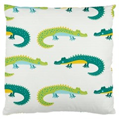 Cute cartoon alligator kids seamless pattern with green nahd drawn crocodiles Standard Flano Cushion Case (Two Sides)