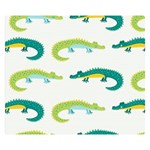 Cute cartoon alligator kids seamless pattern with green nahd drawn crocodiles Double Sided Flano Blanket (Small)  50 x40  Blanket Back