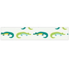 Cute Cartoon Alligator Kids Seamless Pattern With Green Nahd Drawn Crocodiles Large Flano Scarf  by BangZart