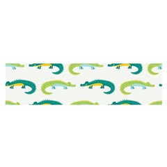 Cute cartoon alligator kids seamless pattern with green nahd drawn crocodiles Satin Scarf (Oblong)