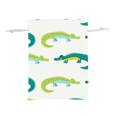 Cute Cartoon Alligator Kids Seamless Pattern With Green Nahd Drawn Crocodiles Lightweight Drawstring Pouch (l) by BangZart