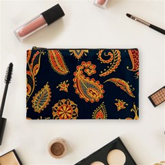 Bright Seamless Pattern With Paisley Mehndi Elements Hand Drawn Wallpaper With Floral Traditional  Cosmetic Bag (medium) by BangZart