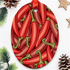 Seamless Chili Pepper Pattern Ornament (oval) by BangZart