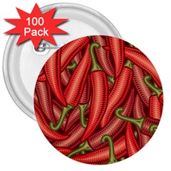 Seamless Chili Pepper Pattern 3  Buttons (100 Pack)  by BangZart