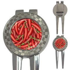 Seamless Chili Pepper Pattern 3-in-1 Golf Divots by BangZart